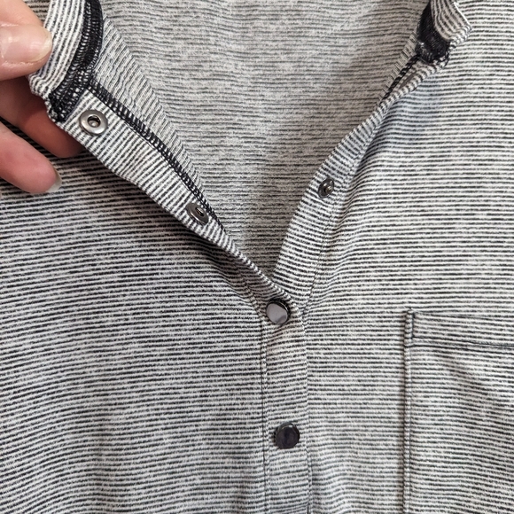 Athleta Microstripe Henley Maxi Dress - Picture 5 of 9